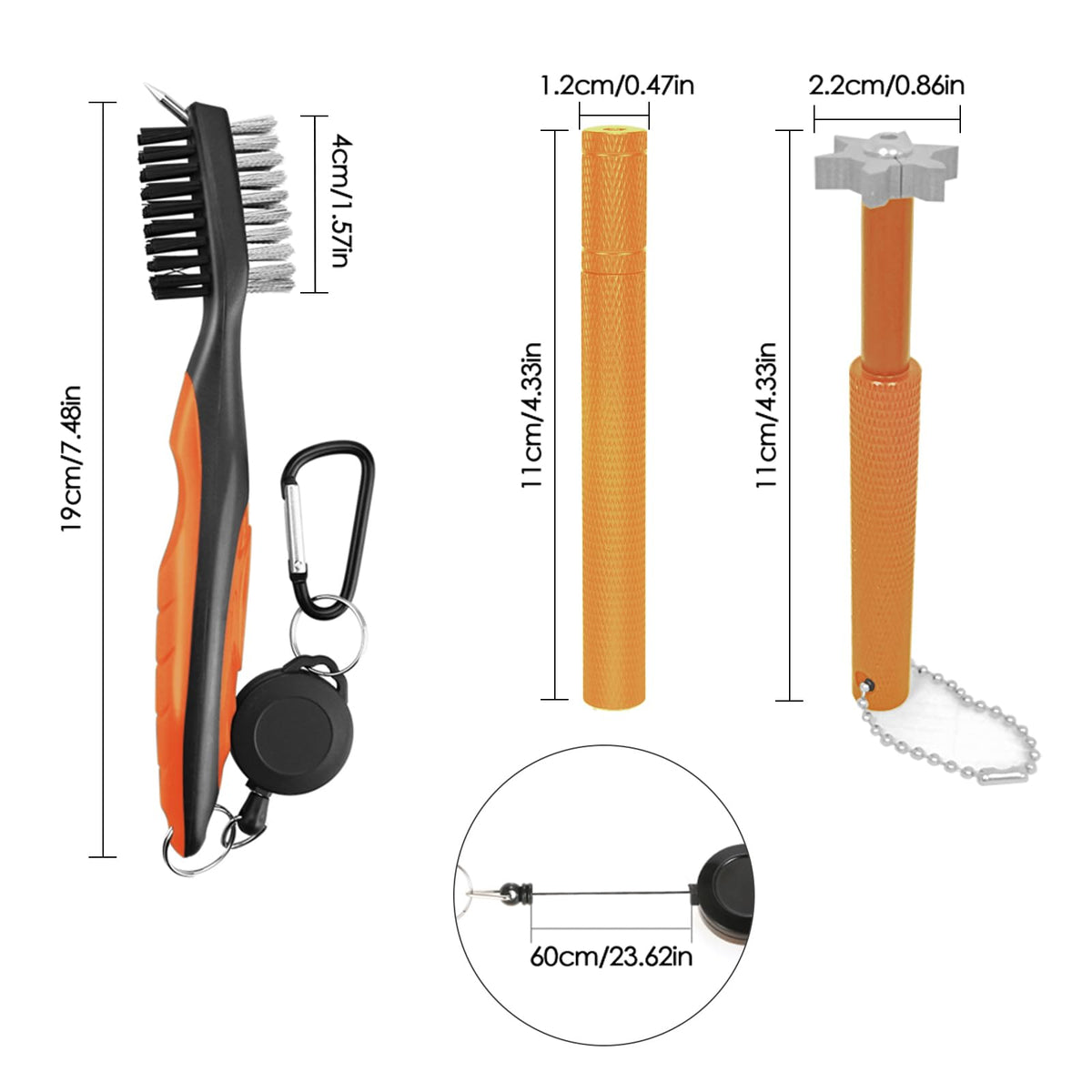VIPMOON six-head groove sharpener for U and V grooves on golf irons