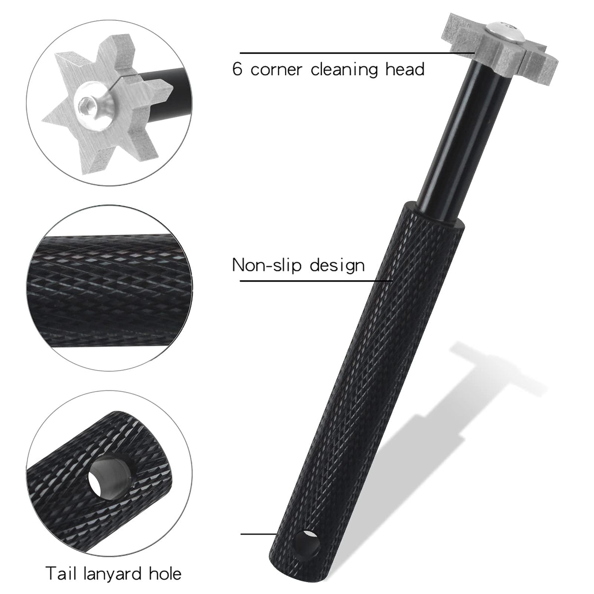 VIPMOON retractable brush handle for extended reach and storage.
