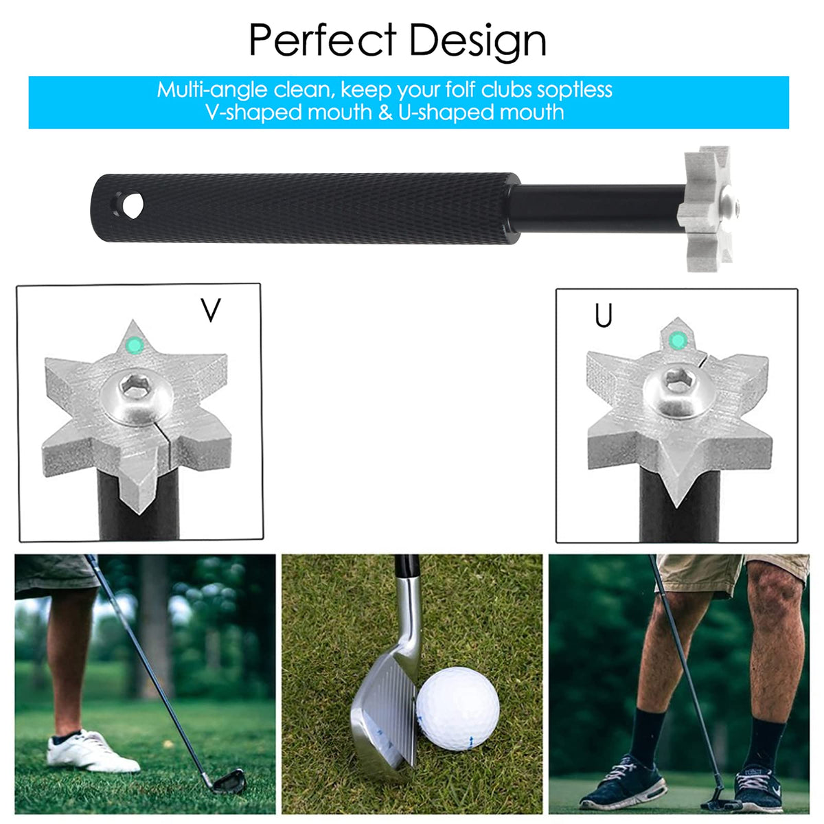 VIPMOON sharpener for U- and V-grooves on golf clubs.