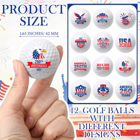 VioraWhite 250th-anniversary golf ball with flag-inspired artwork, great as a festive gift.