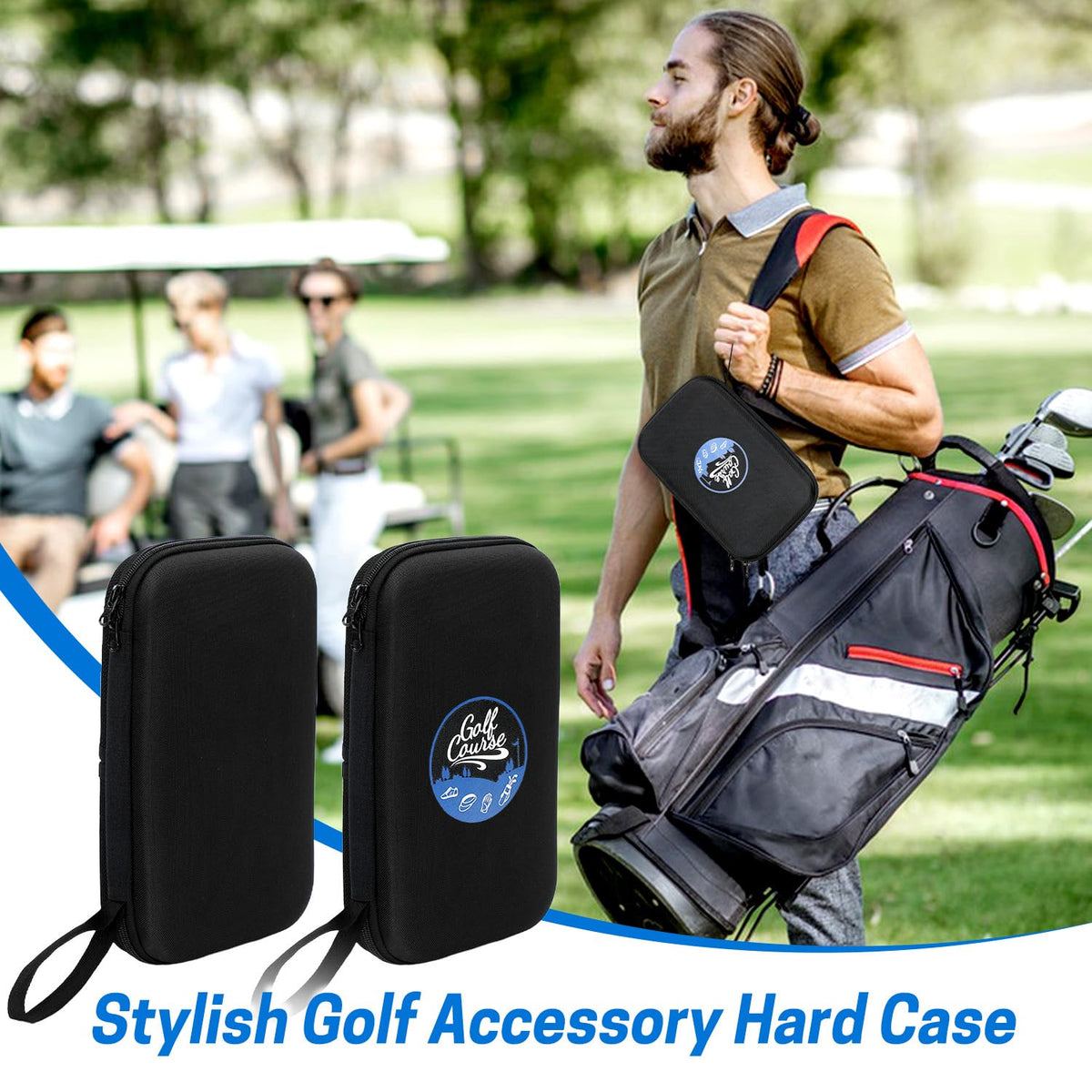 Viseman golf glove holder in-bag setup shown with gear.