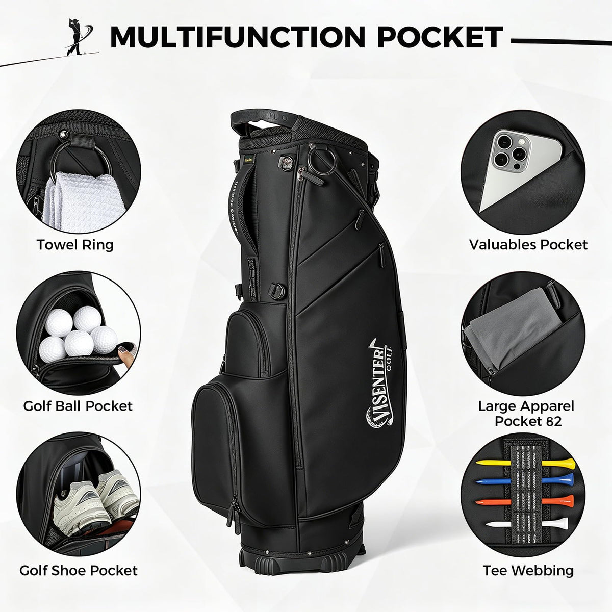Visenter 14-Way bag compatible with carts and push carts for flexible play