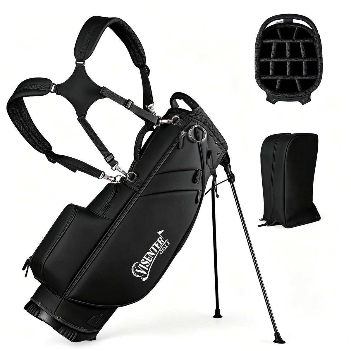 Visenter 14-Way Golf Bag top opening for organized club storage on the course