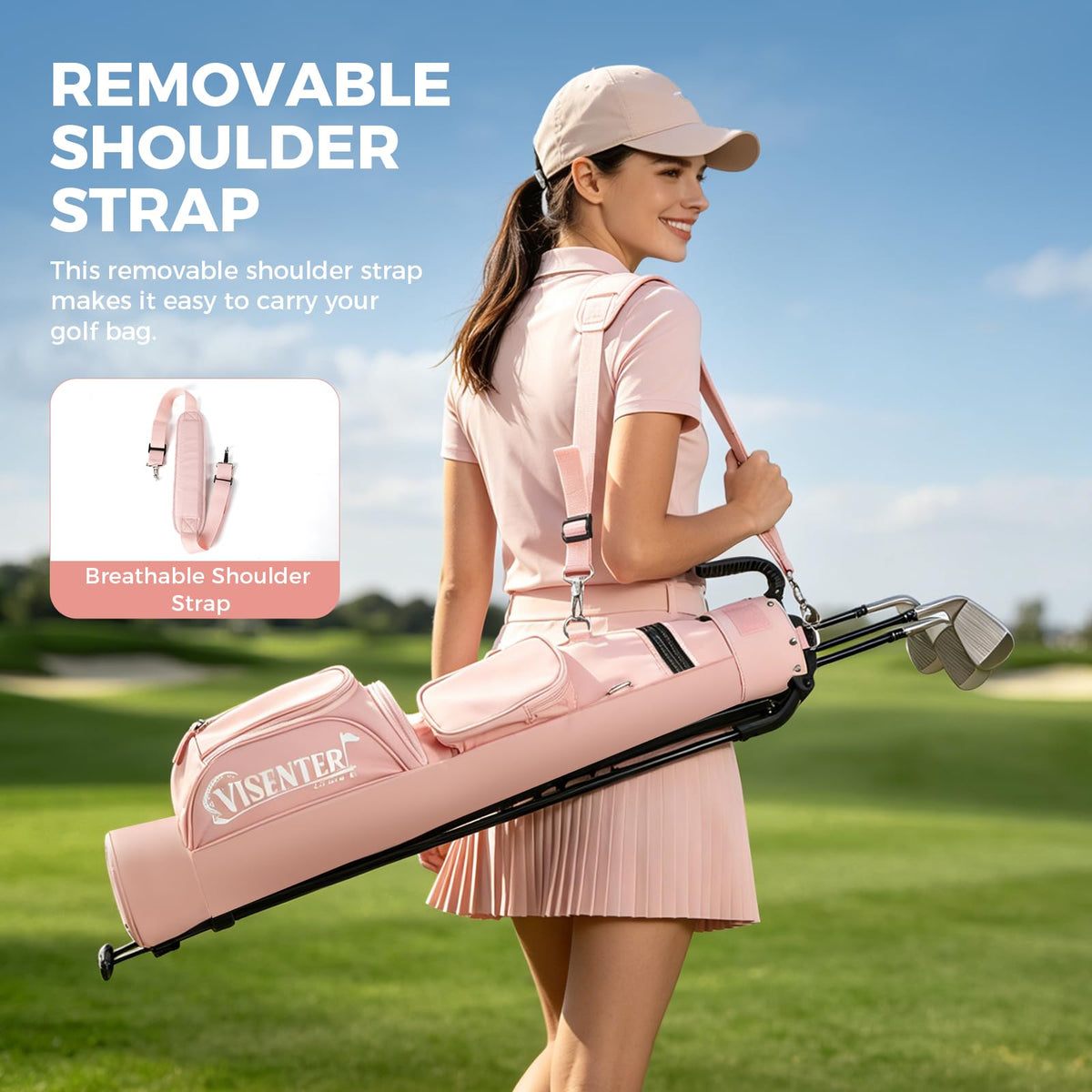 Visenter durable carry handle and sponge strap reduce fatigue.