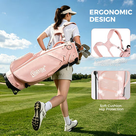 Visenter push-bracket design allowing easy club removal during play.