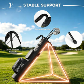 Visenter stand bag with retractable legs provides stable setup on uneven ground.
