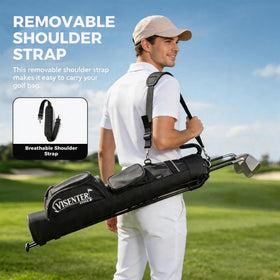 Visenter deluxe bag with adjustable shoulder strap eases transport on trips.