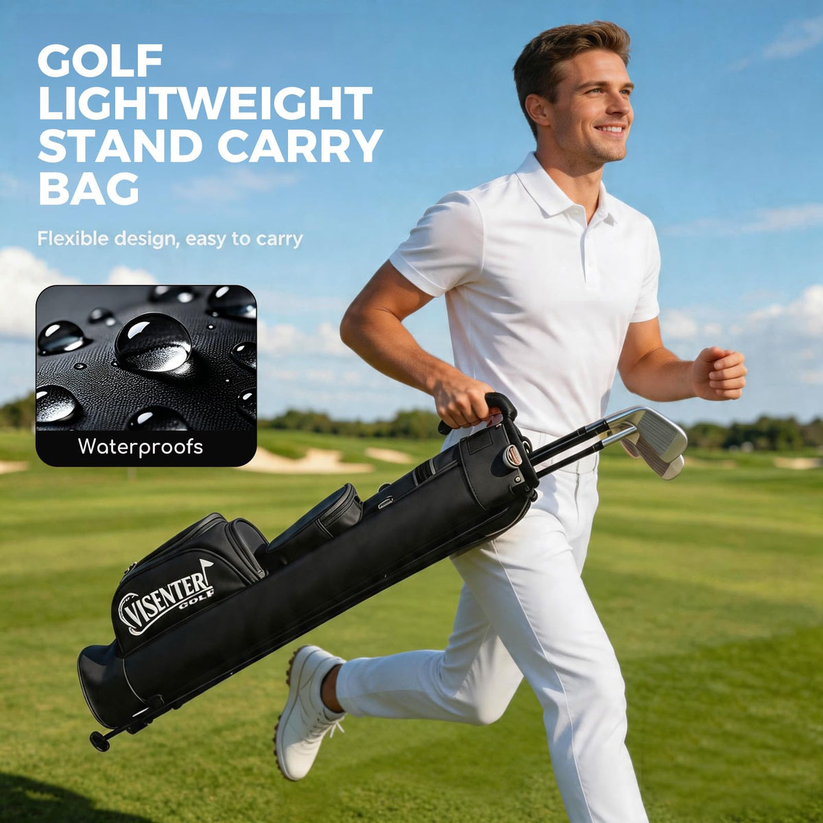 Visenter weekend-use golf bag ideal for casual rounds and practice.