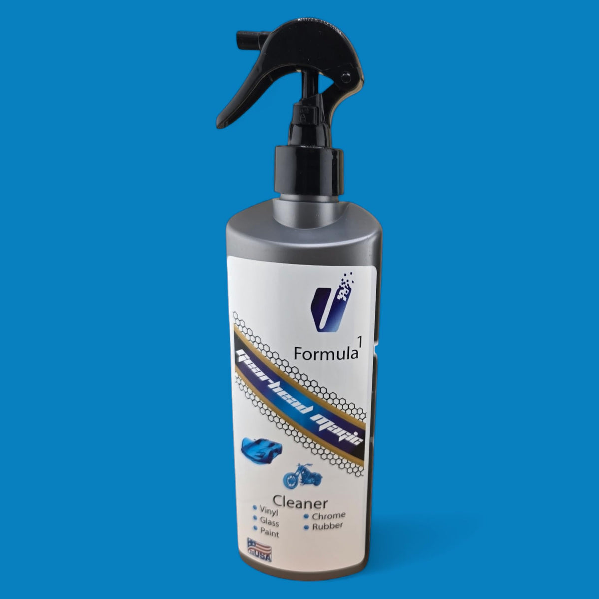 VitalEQ Gearhead Magic glass cleaning delivers streak-free shine for clear visibility.