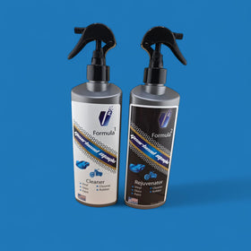VitalEQ Gearhead Magic on golf cart vinyl cleans and refreshes upholstery.