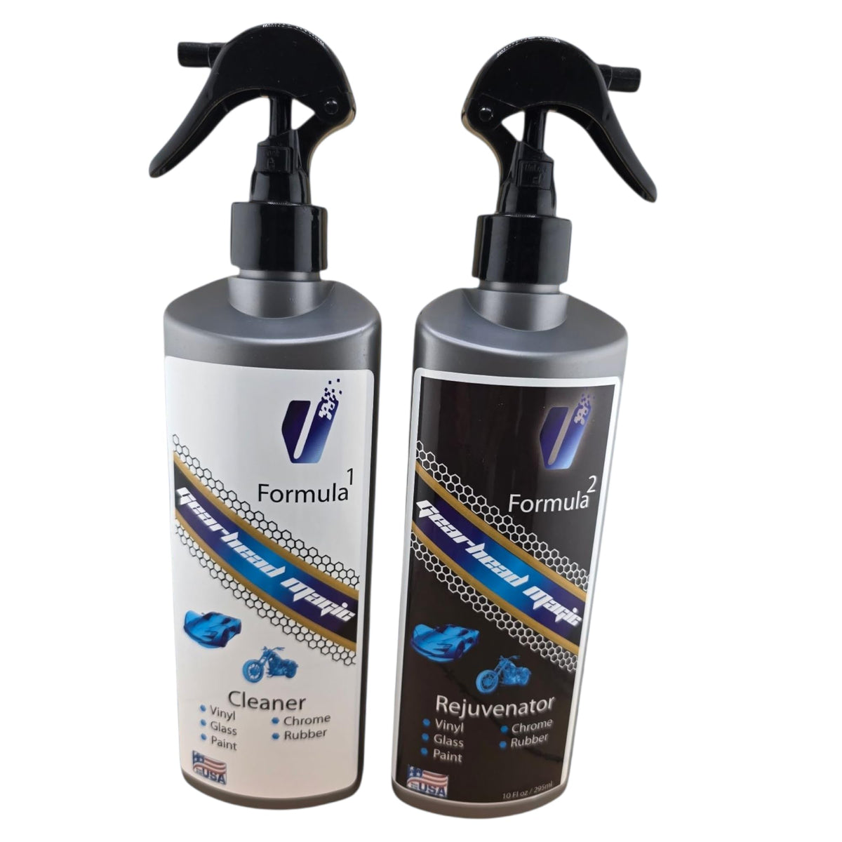 VitalEQ Gearhead Magic spray application demonstrates quick, even coverage on multiple surfaces.