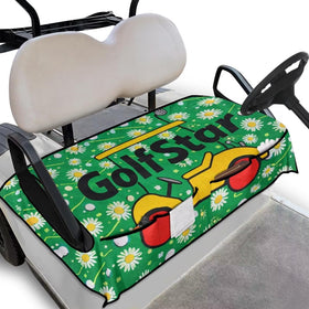 Viuacagoru Daisy seat cover close-up, soft fabric for comfortable rides.