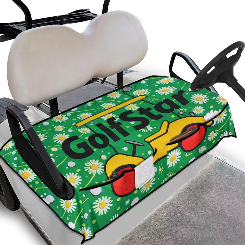 Viuacagoru Daisy seat cover close-up, soft fabric for comfortable rides.