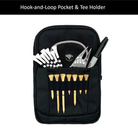Hook-and-loop sleeve on VIVA EAGLE bag keeps tees and tools organized
