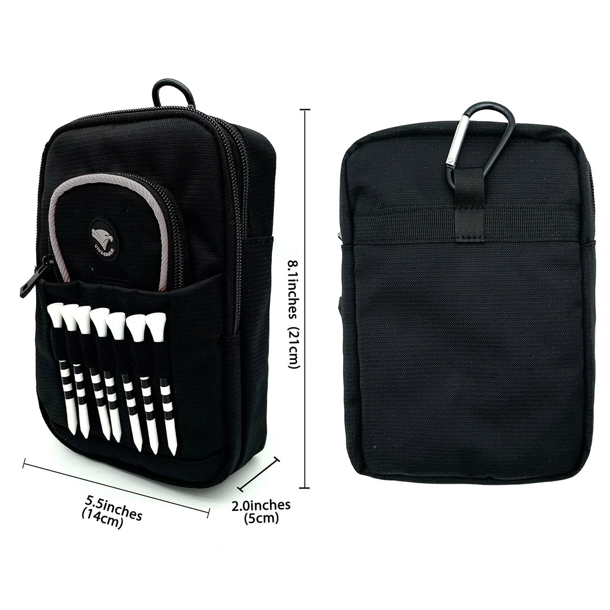 Tee holder with seven slots on VIVA EAGLE golf bag for easy access