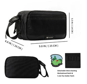 VIVA EAGLE golf pouch with detachable tee holder for easy tee access