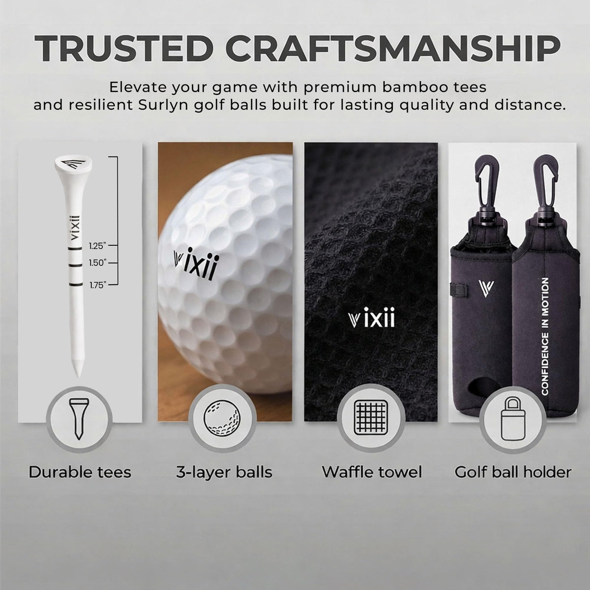 Waffle towel absorbing moisture for clean clubs and grips