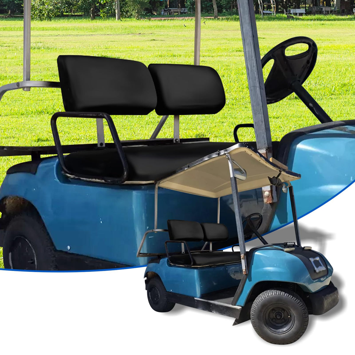 VKGUG 3 pack front seat covers on Yamaha G-11/G-22 show premium look and protection