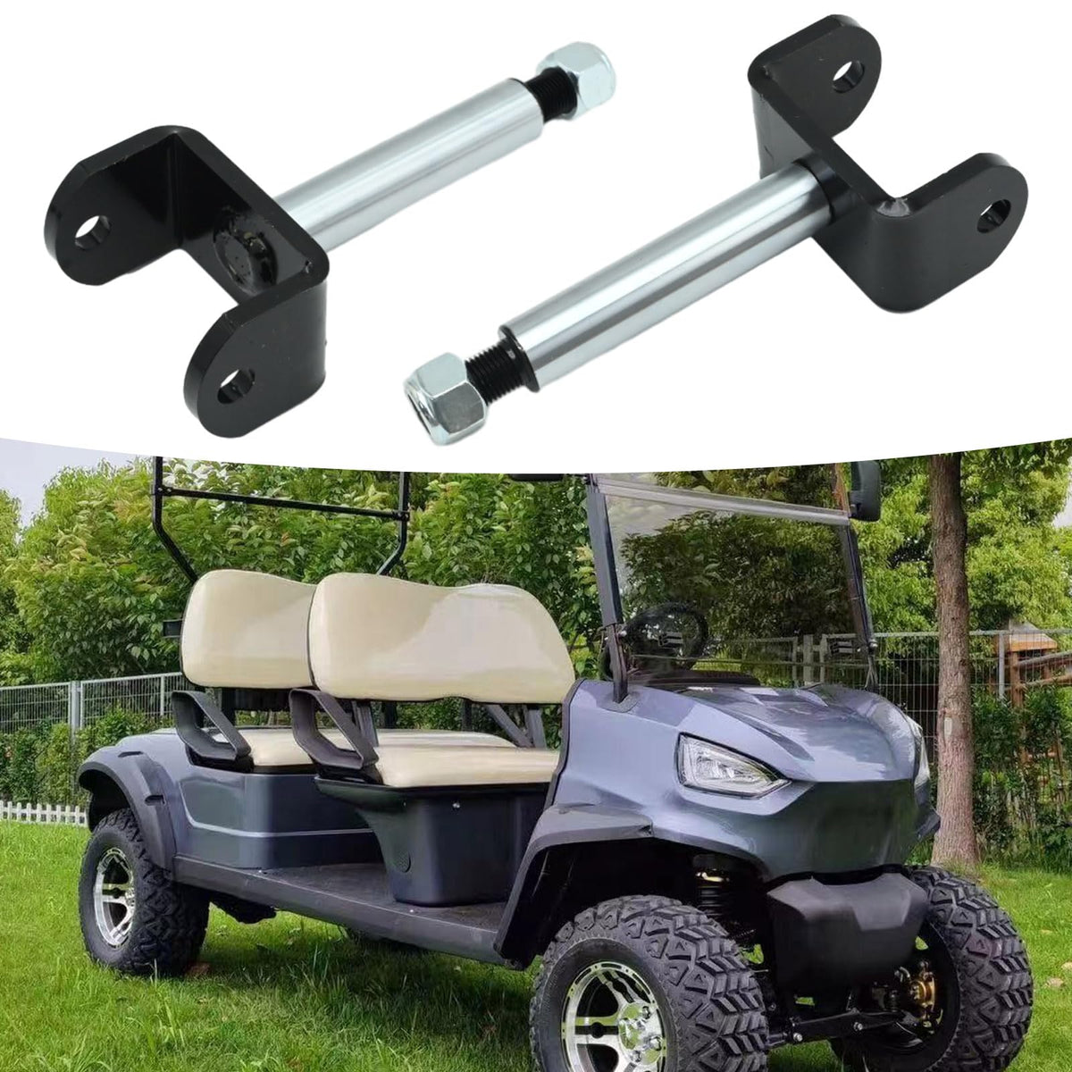 Vkinman golf cart on workbench showcases ready-to-install rebuild potential.
