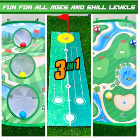 VMV Essentials Kids Golf Cornhole Board encourages friendly family competition.