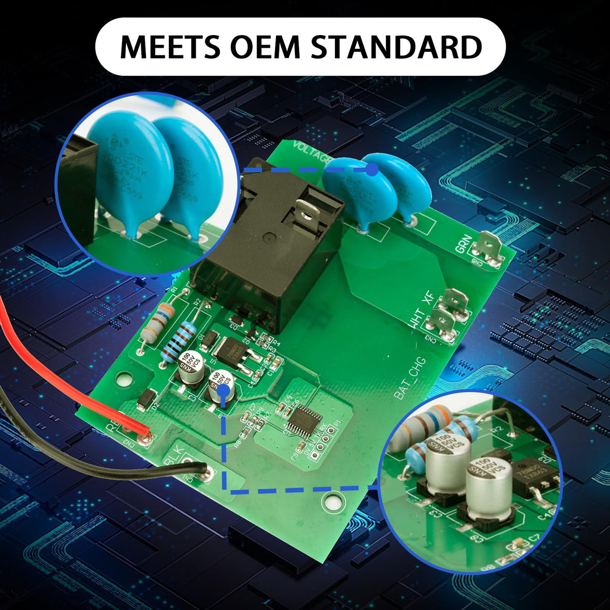VODCACA EZGO charger board packaging demonstrates secure protection during transit