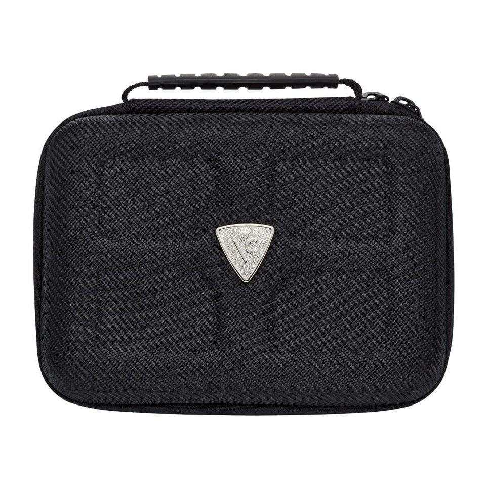 Voice Caddie SC300 carrying hard case top view showing protective exterior.
