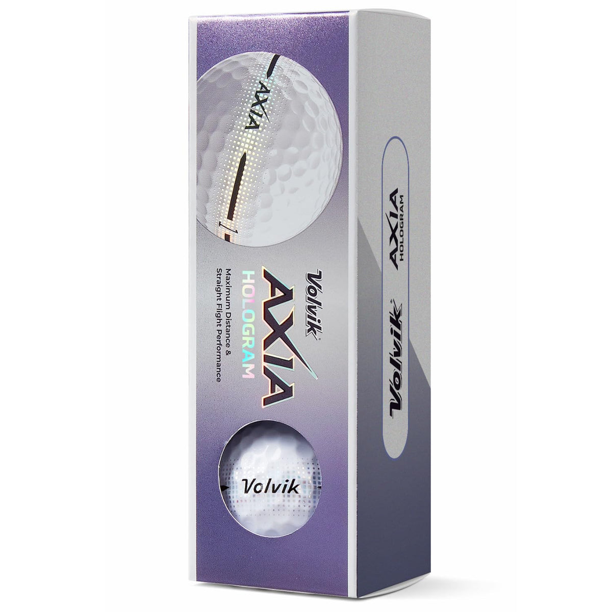 Axia ball shows hologram finish for clear visibility in air and on turf.