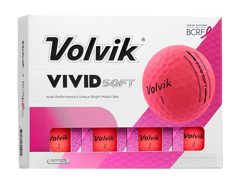 Volvik BCRF golf ball with high visibility matte finish supports breast cancer awareness and on course tracking
