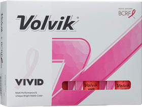 Volvik BCRF golf balls pack on green, designed for distance and visibility.