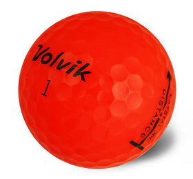 Volvik Crystal golf ball red on green showing stable flight and precise approach.