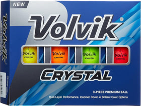 Volvik Crystal golf balls front view with translucent finish for easy tracking.