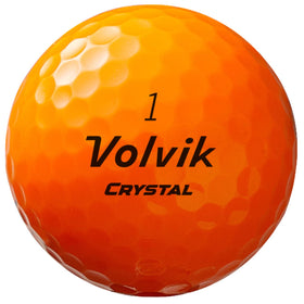 Volvik Crystal golf balls in flight showing bright color for better alignment.
