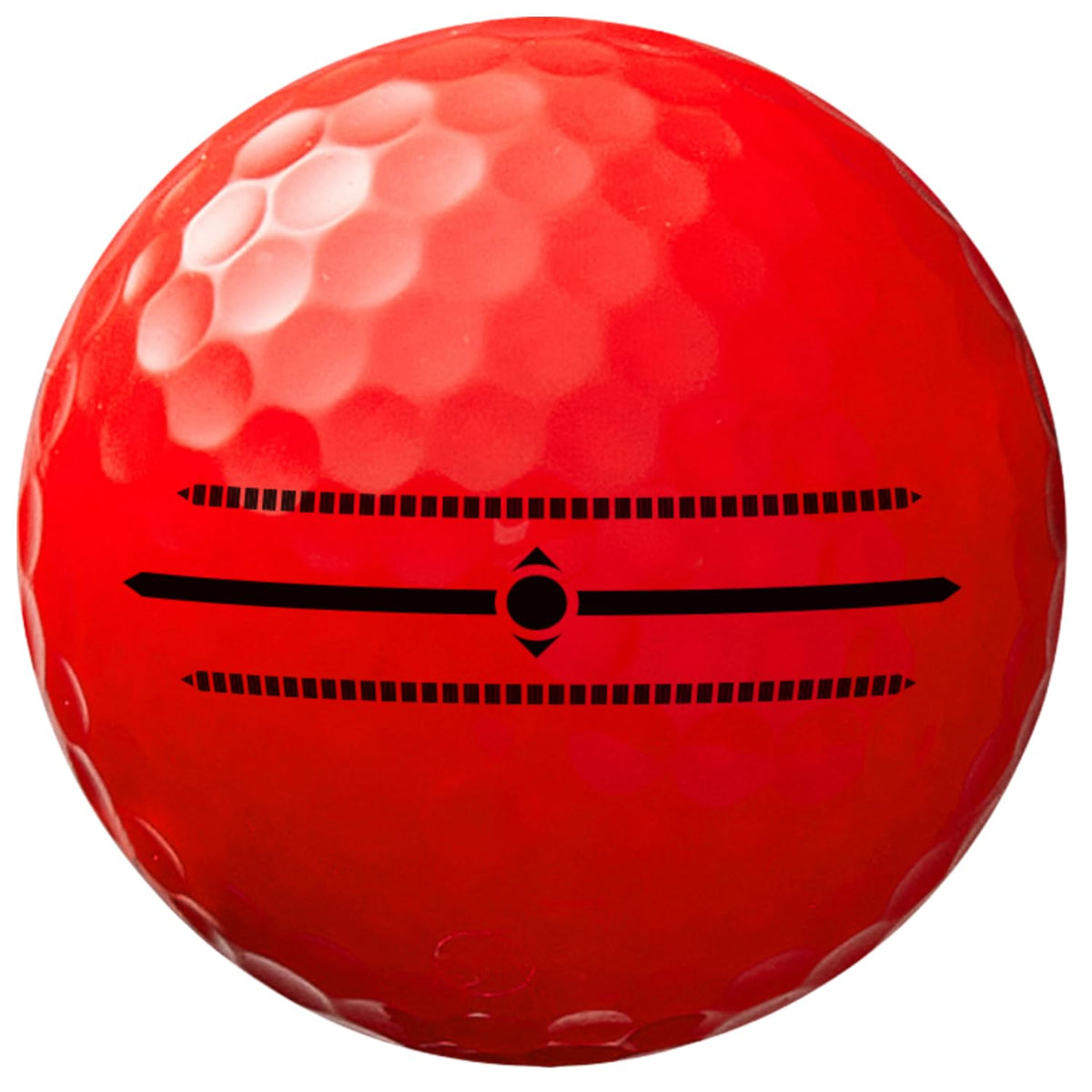 Volvik Crystal Ruby Red ball close-up highlighting translucent color for quick recognition.