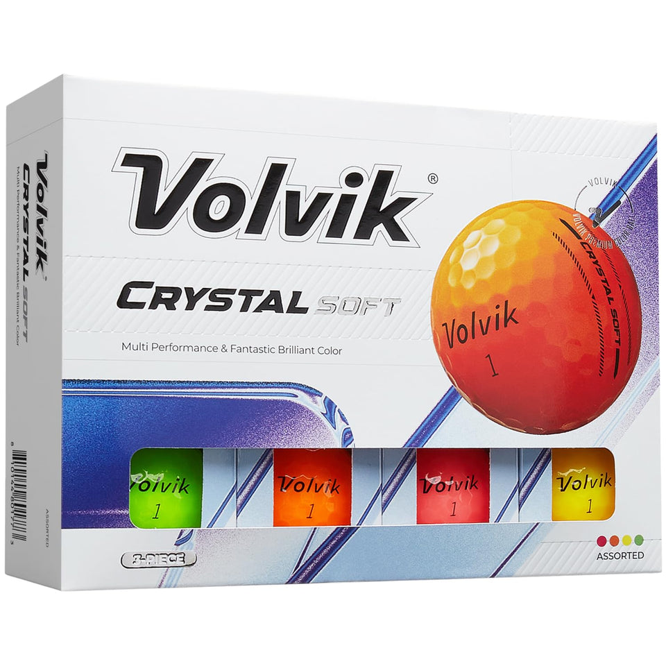 Volvik Crystal Soft Golf Ball with crystal finish enhances visibility in flight