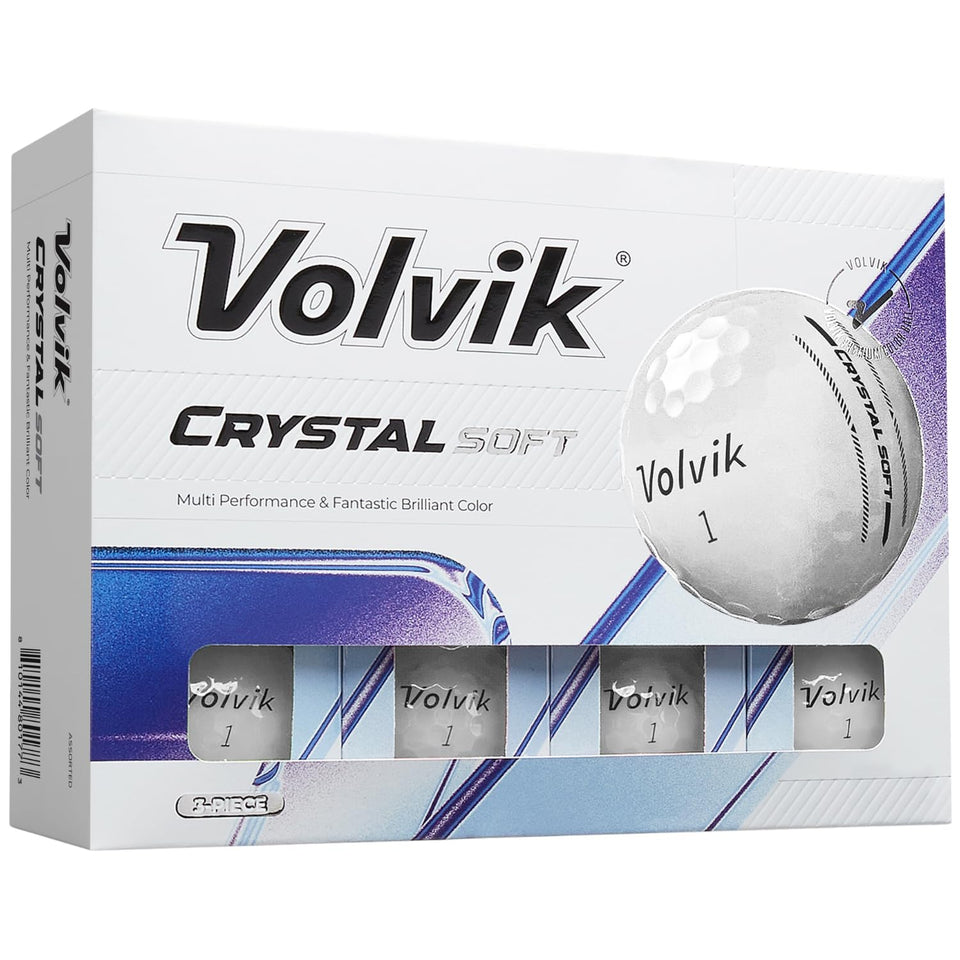 Volvik Crystal Soft golf balls with crystal finish for easy visibility on every shot