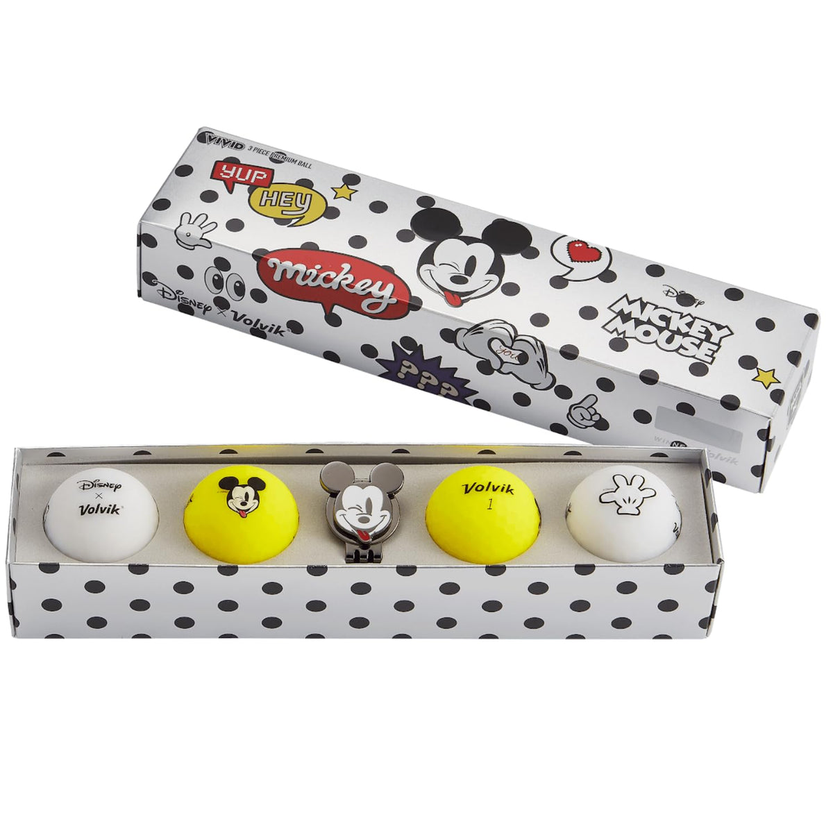 Volvik Disney Gift Set ball featuring Mickey Mouse for vibrant on-course visibility.