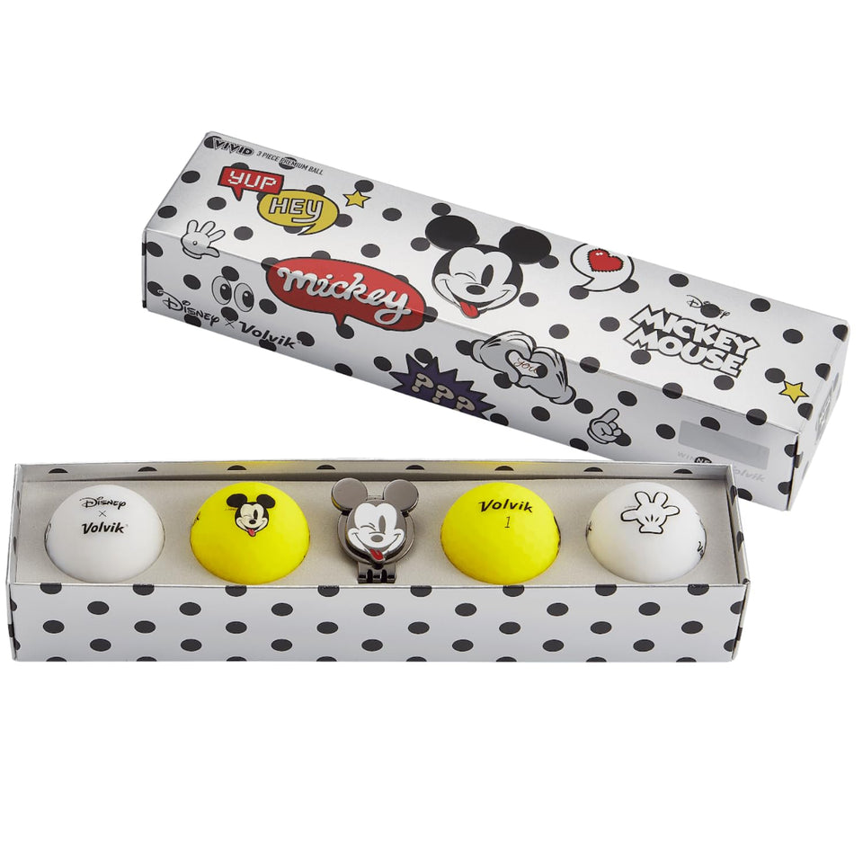 Volvik Disney Gift Set ball featuring Mickey Mouse for vibrant on-course visibility.