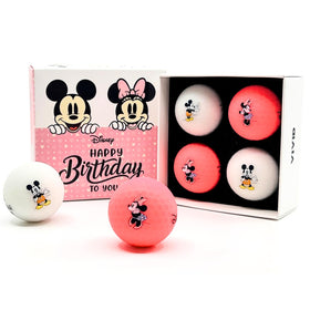 Volvik Disney Happy Birthday 4 Ball Pack box front, festive packaging for gifting.