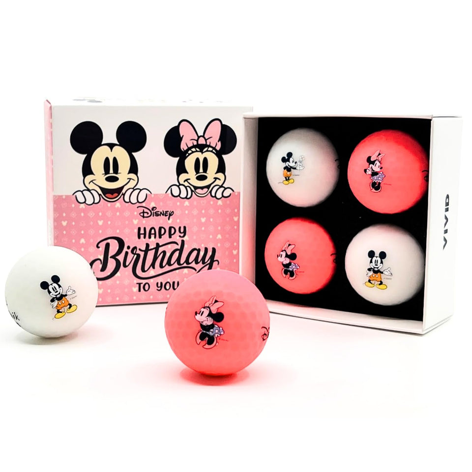 Volvik Disney Happy Birthday 4 Ball Pack box front, festive packaging for gifting.