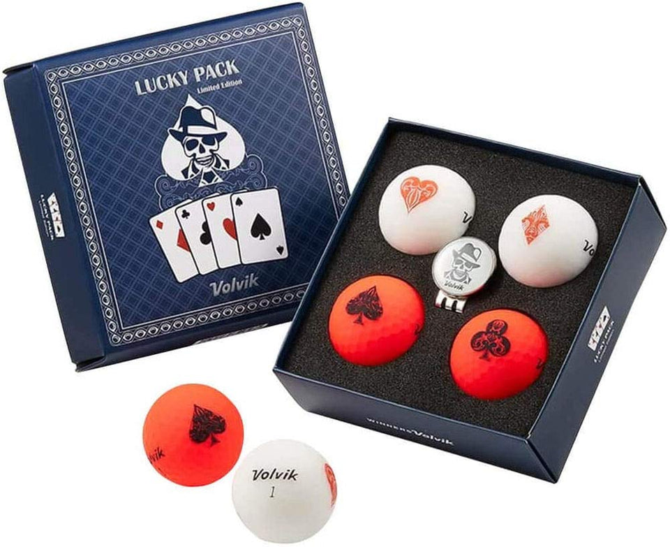 Volvik Lucky Pack Vivid 4-ball set with bold colors boosts visibility in air and on the course