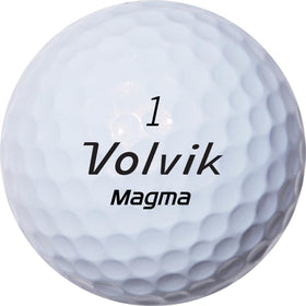 Volvik Magma golf balls on tee, promoting explosive distance and higher launch.