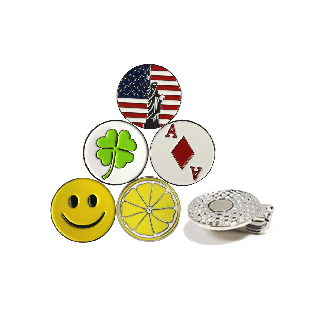 Volvik bundle showing magnetic hat clip and five markers