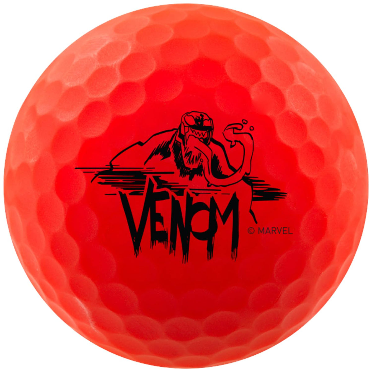 Volvik Marvel Venom ball with bright colors improves shot tracking on the course