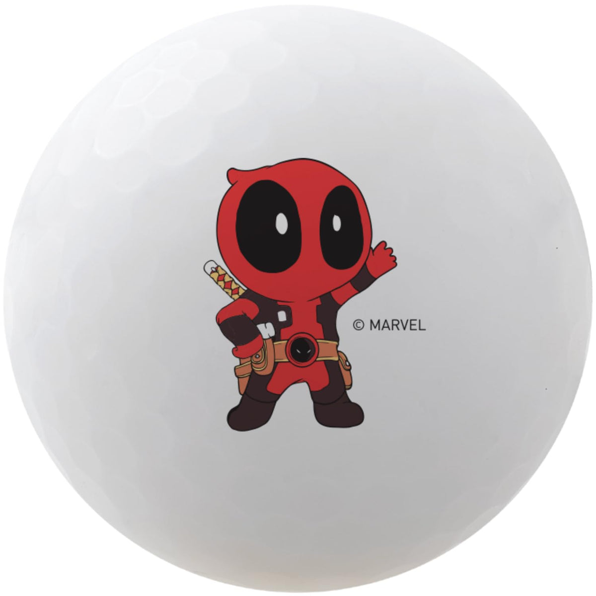 Volvik Marvel golf balls in bright colors with detailed graphics for easy spotting.