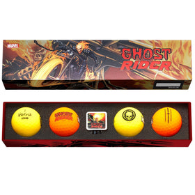 Volvik Marvel Ghost Rider golf ball design enhances bold on-course visibility