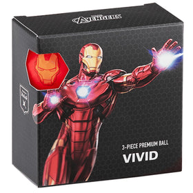 Volvik Marvel Iron Man logo golf ball with bold matte finish and high visibility.