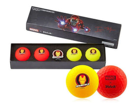 Volvik Marvel Iron Man 2.0 ball design enhances visibility in flight and play.