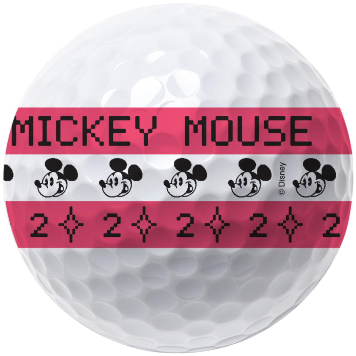 Volvik Mickey Mouse Digiverse ball side view highlighting design on course
