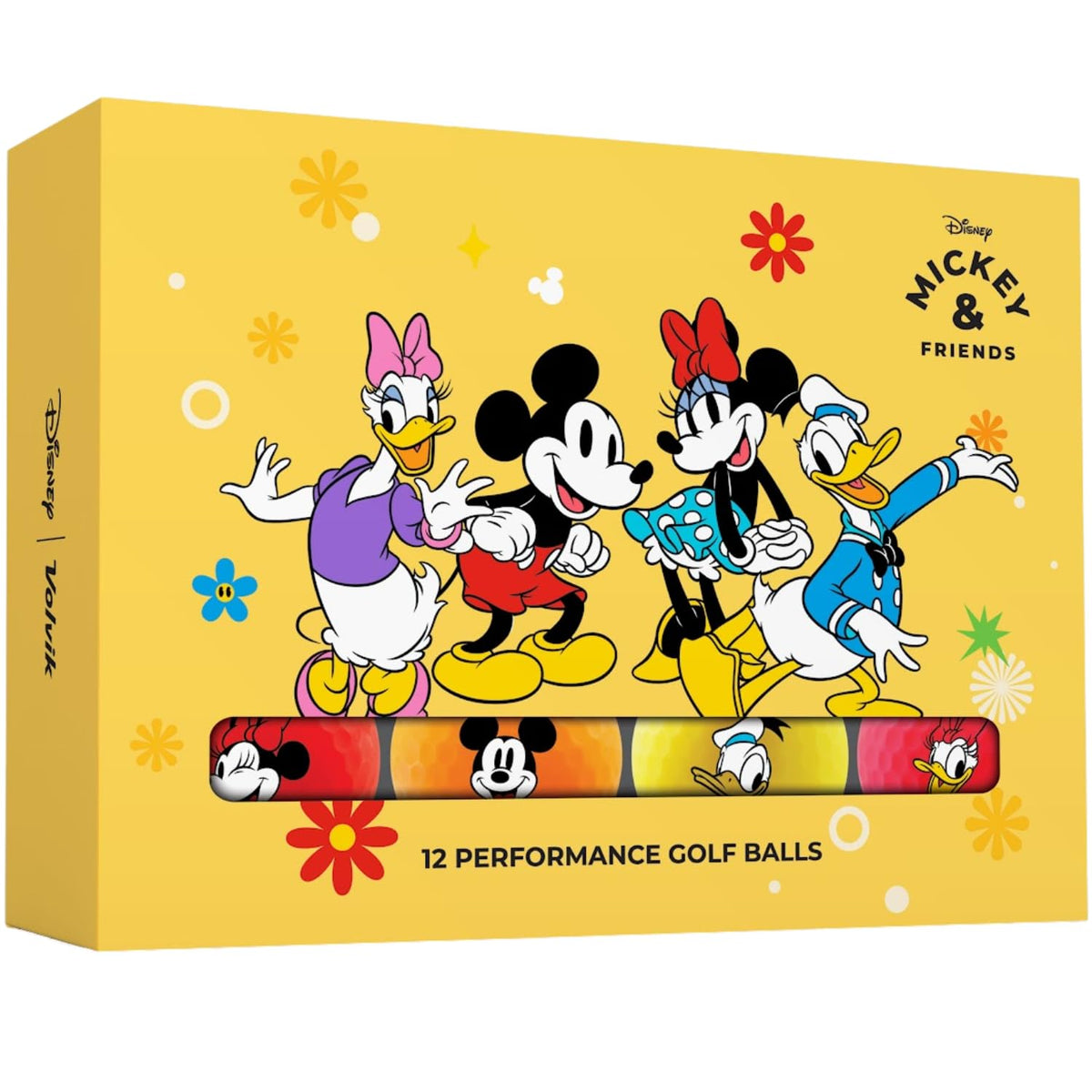 Volvik Mickey Mouse golf ball with high-visibility matte finish for easy spotting on the course