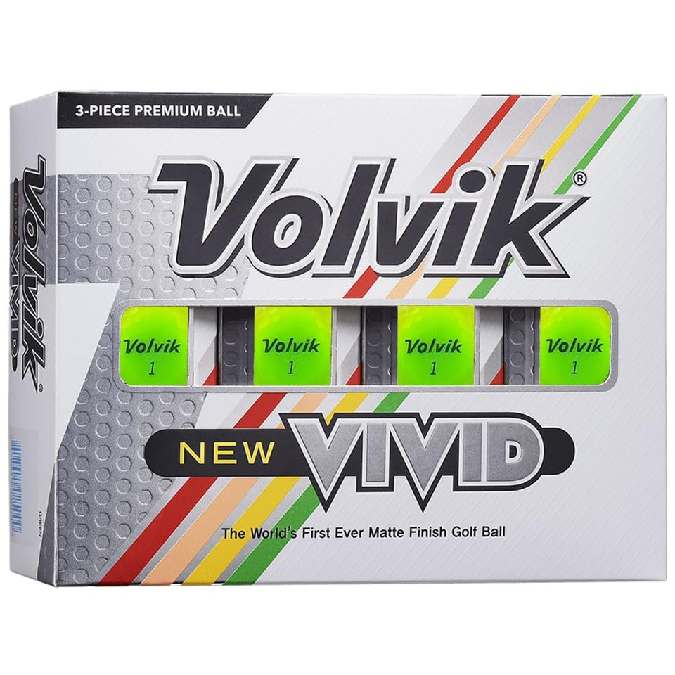 Volvik New Vivid Matte Green golf ball with high visibility in flight and distance potential